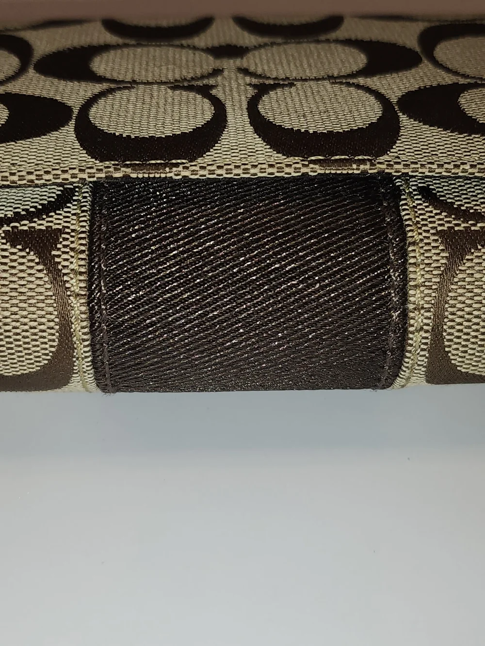 Coach Signature C Jacquard Canvas Trifold Wallet - Brown/Tan